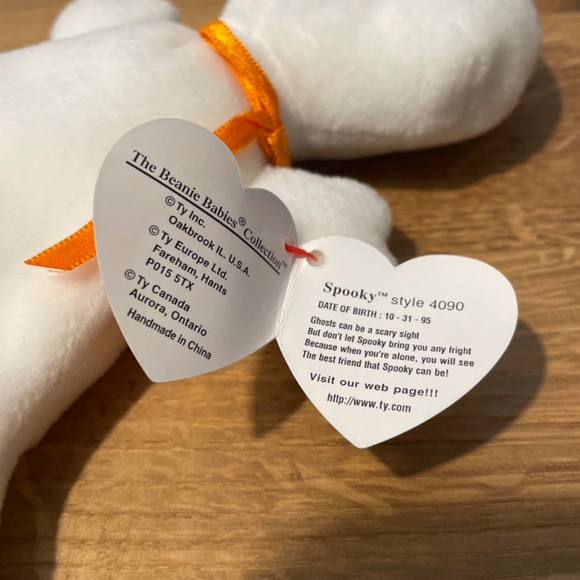 Ty Beanie Babies Spooky Ghost White 1995 – New Tag Protector VINTAGE - Picture 3 of 6